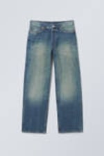 Gasoline Blue - Medium Blue - Sphere Low Rise Loose Straight Leg Jeans - 0