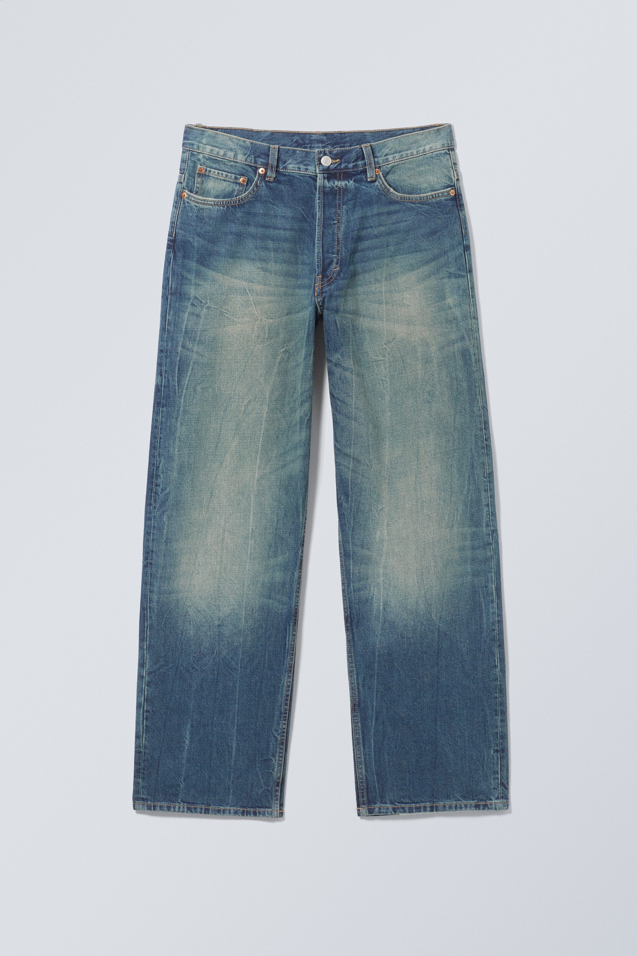 Gasoline Blue - Mittelblau - Sphere Low Waist Loose Straight Jeans - 0