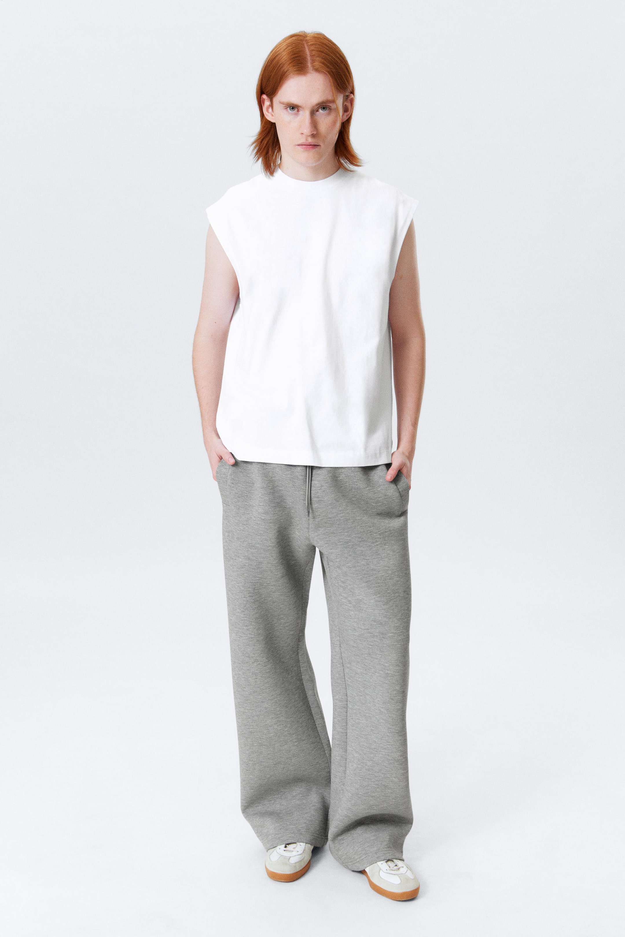 #FFFFFF - Loose fit vierkante katoenen tanktop - 2