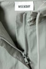 Dust Grey - Nylon Hooded Mini Dress - 1