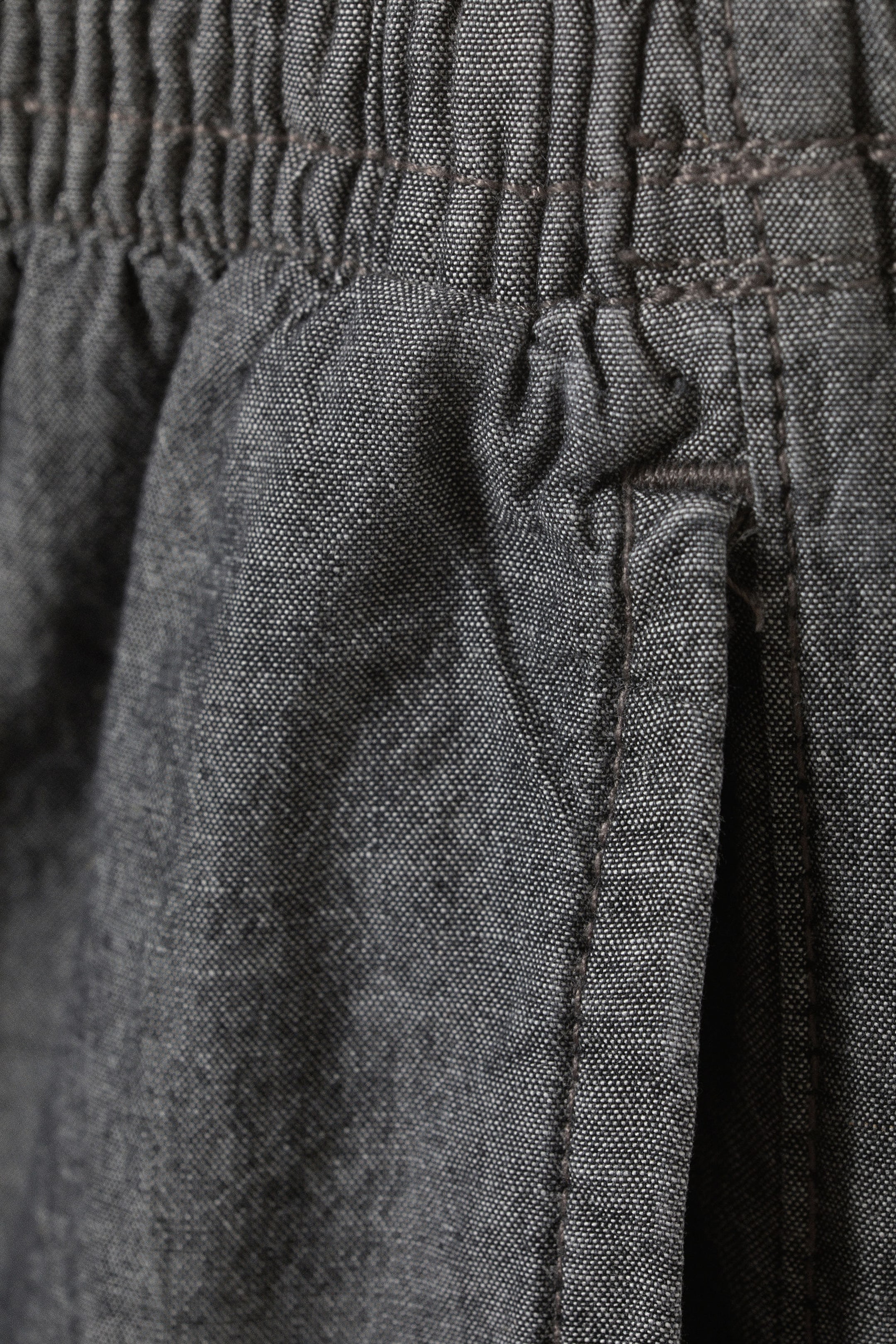 Black Melange - Loose Chambray Denim Trousers - 4