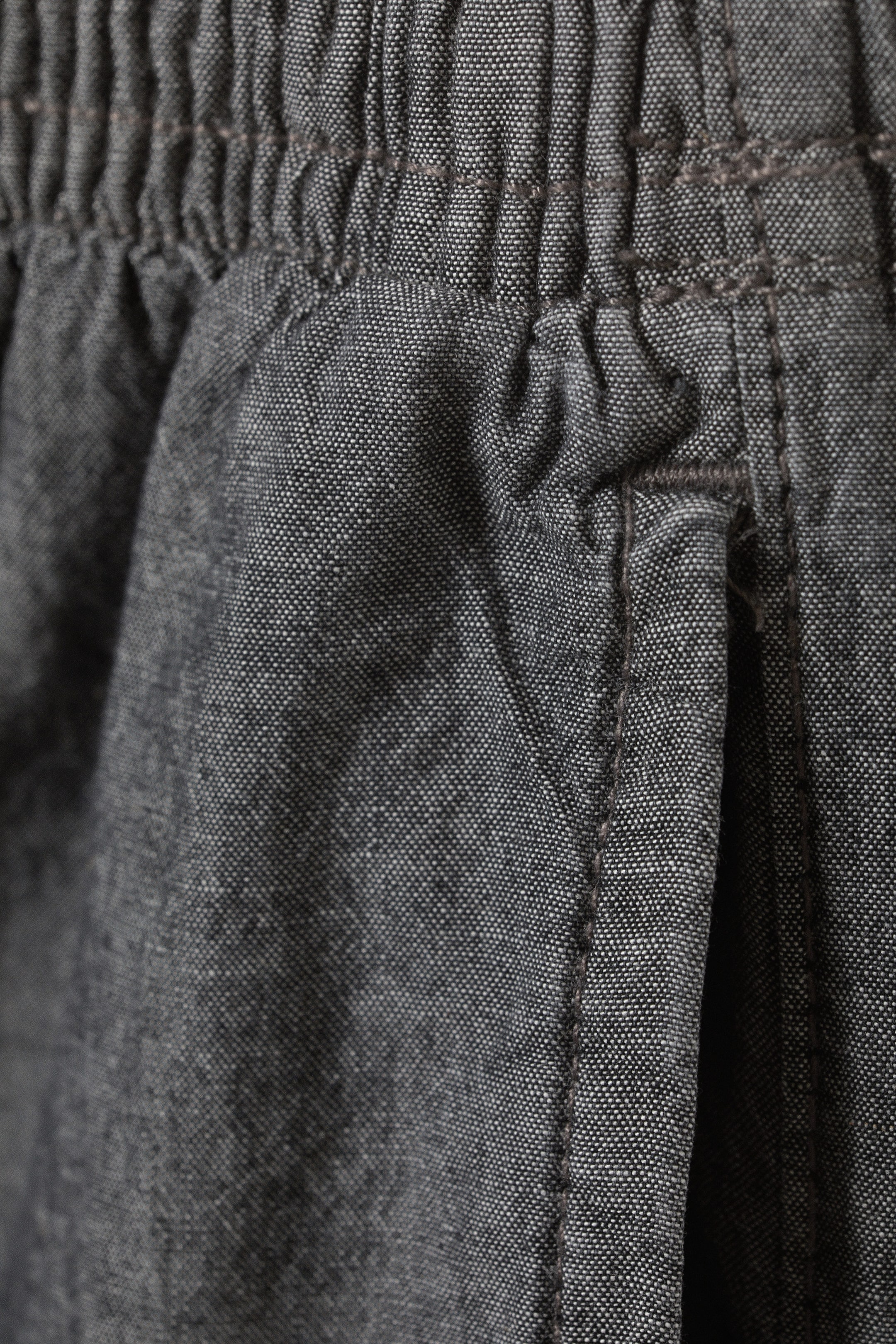 Black Melange - Loose Chambray Trousers - 2