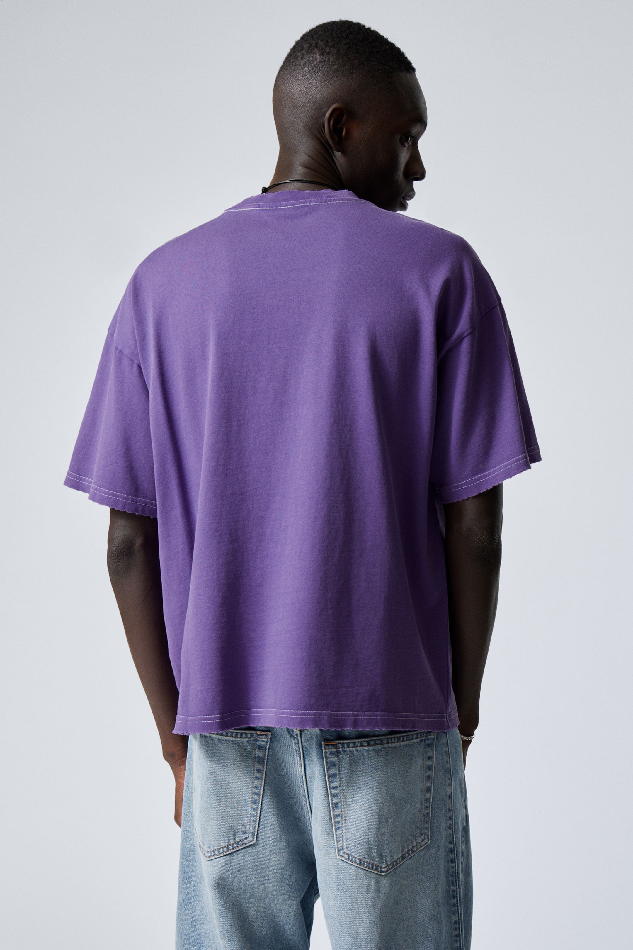 Purple - White Splash - Great Boxy Printed Graphic Tee - 2