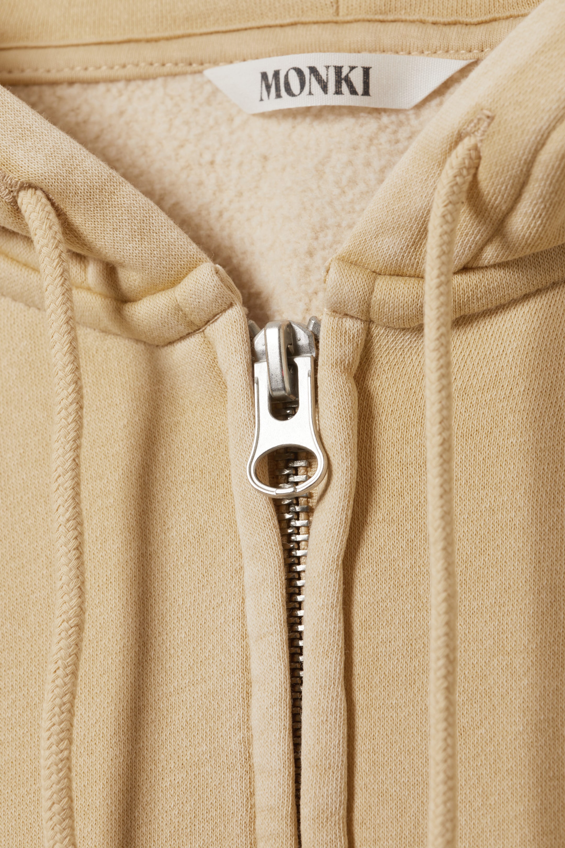 Washed Light Beige - Hoodie met korte rits - 2