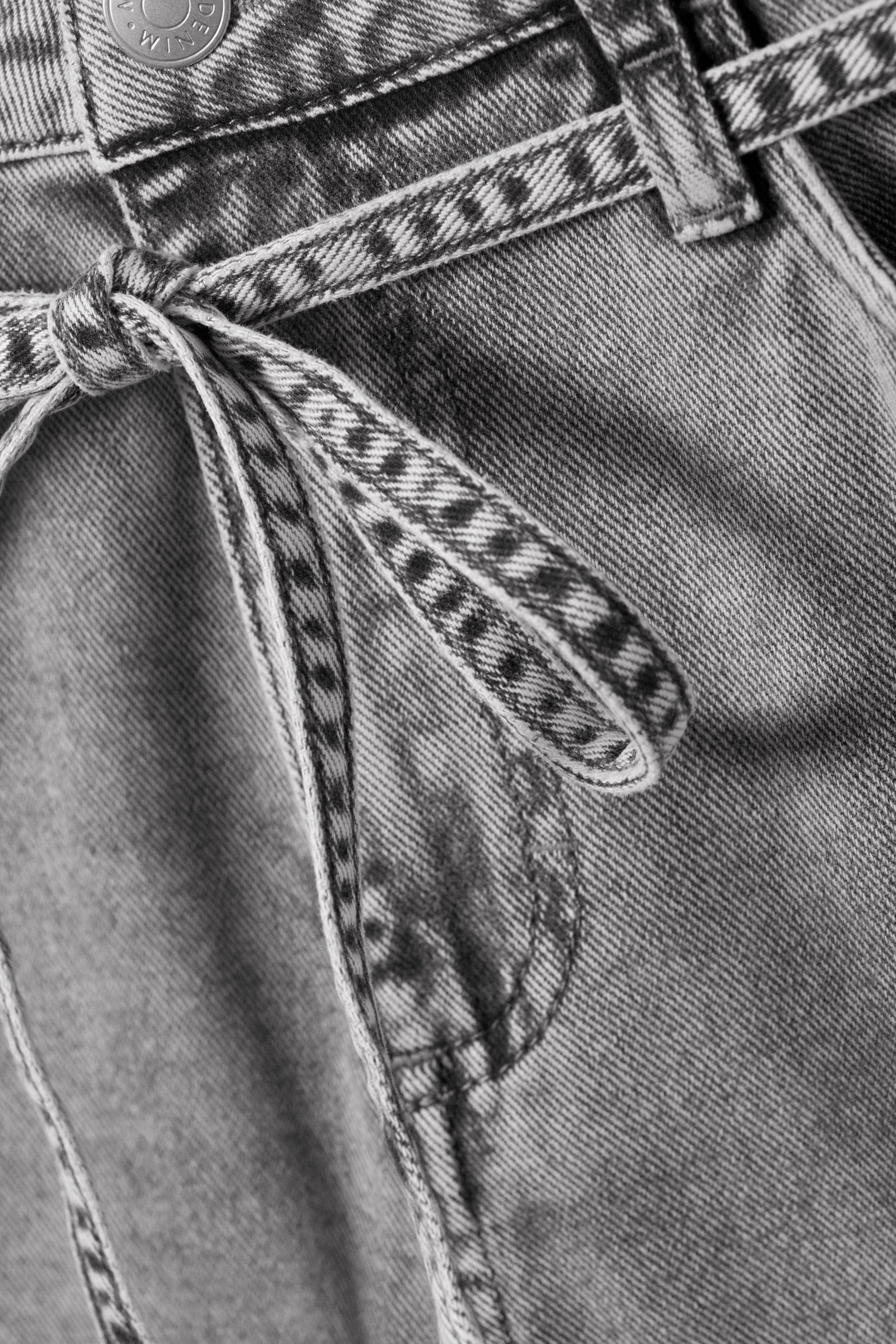 Dusty Grey Overdye - Low Waisted Relaxed Twill Trousers - 7