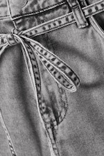 Dusty Grey Overdye - Low Waisted Relaxed Twill Trousers - 7