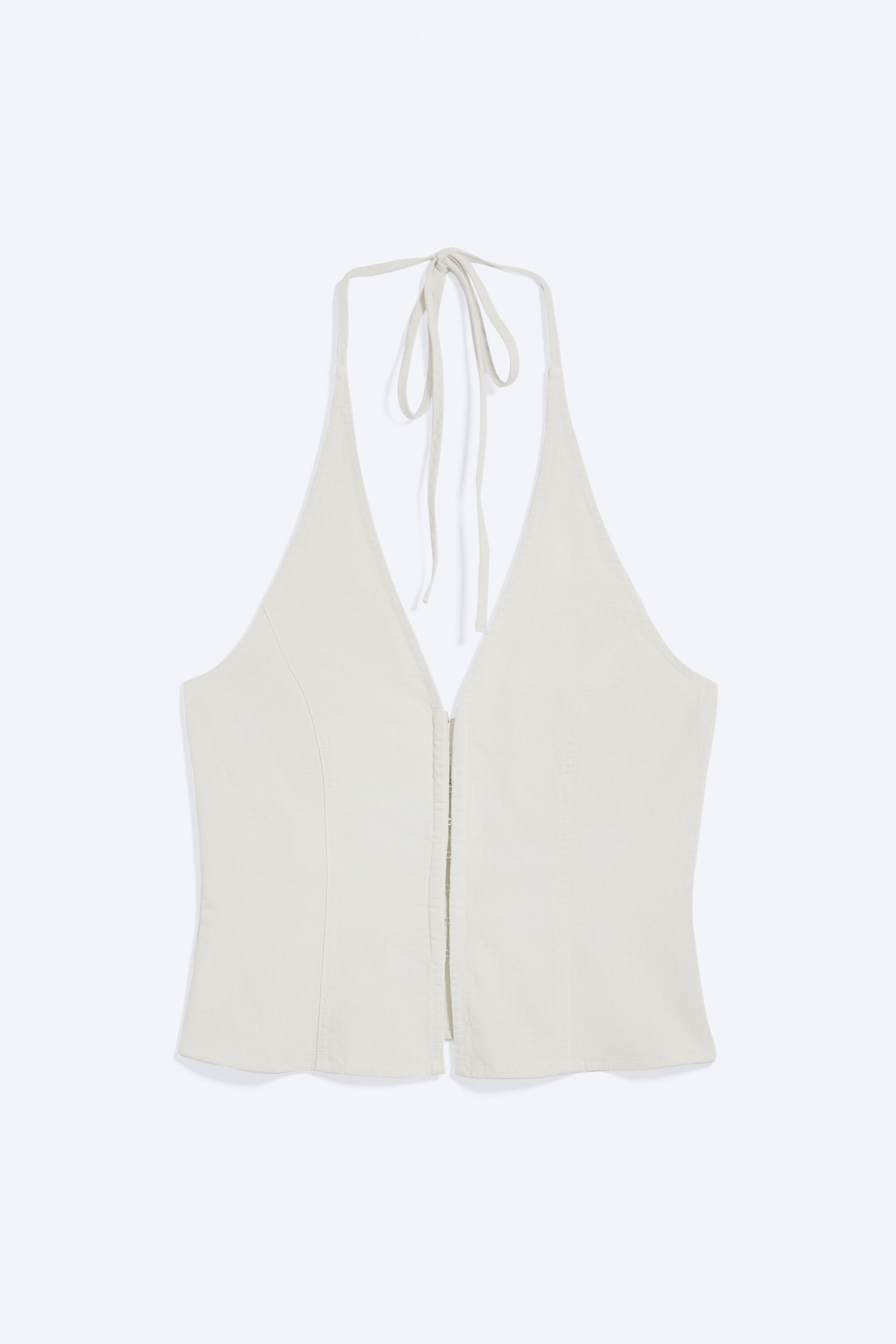 Beige clair - Haut dos nu col V ripstop - 4