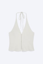 Beige clair - Haut dos nu col V ripstop - 4