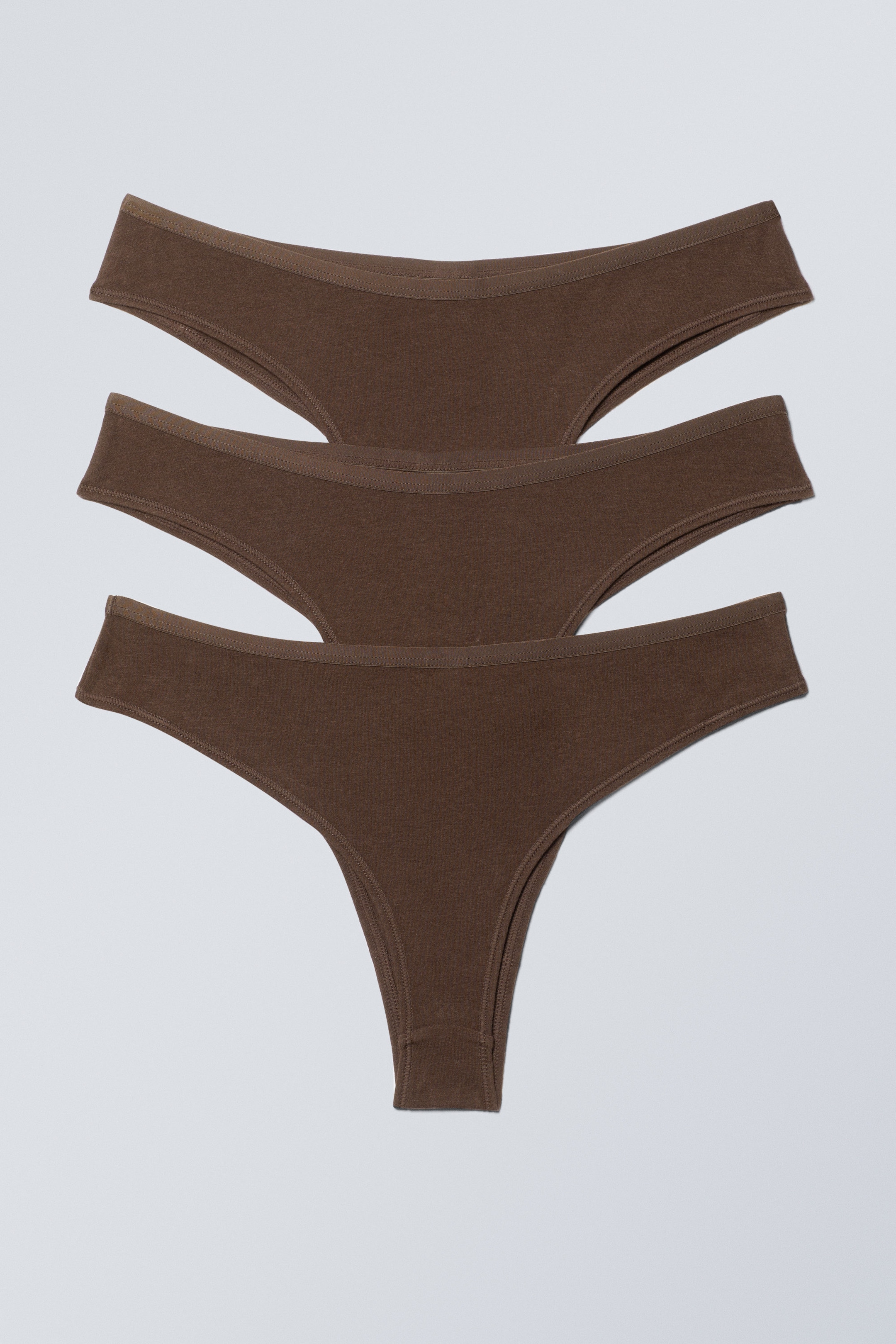 Dark Brown - 3-pack Inez Brazilian Cotton Briefs - 1