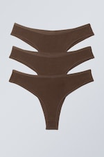 Dark Brown - 3-pack Inez Brazilian Cotton Briefs - 1