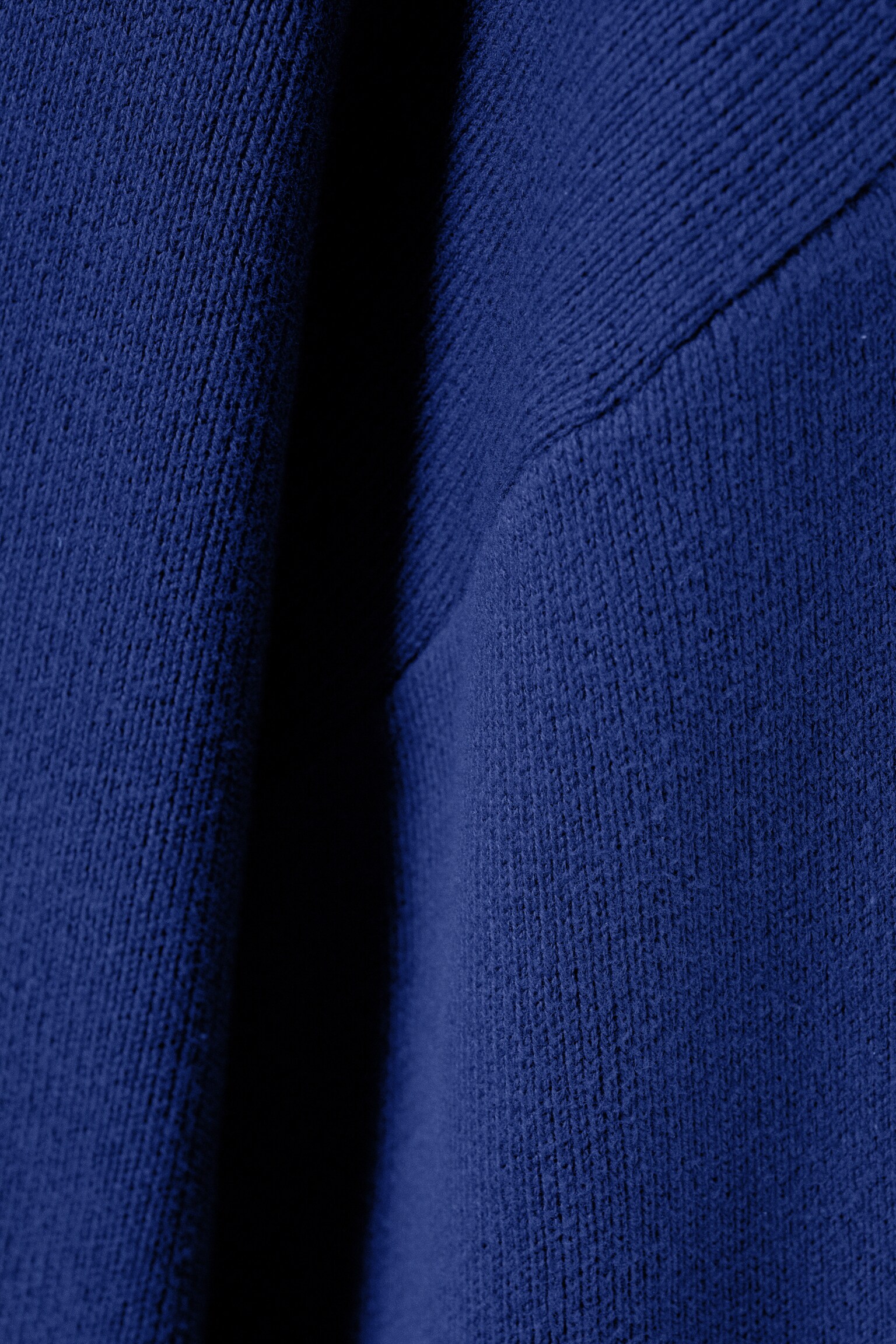 Pudełkowy sweter bawełniany - Bright Blue/Ciemnobrązowy - 4