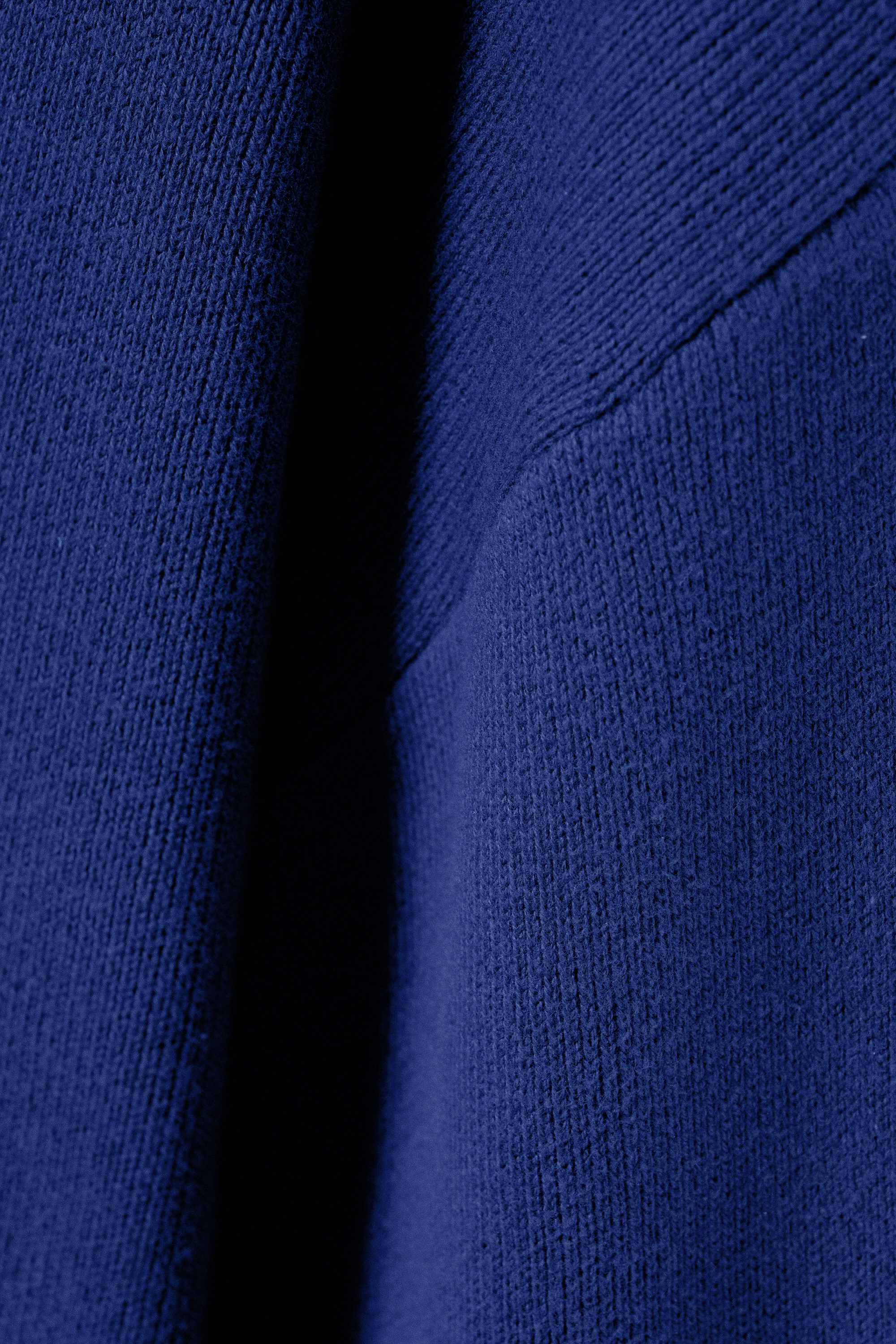 Bright Blue - Boxy Knitted Cotton Sweater - 5