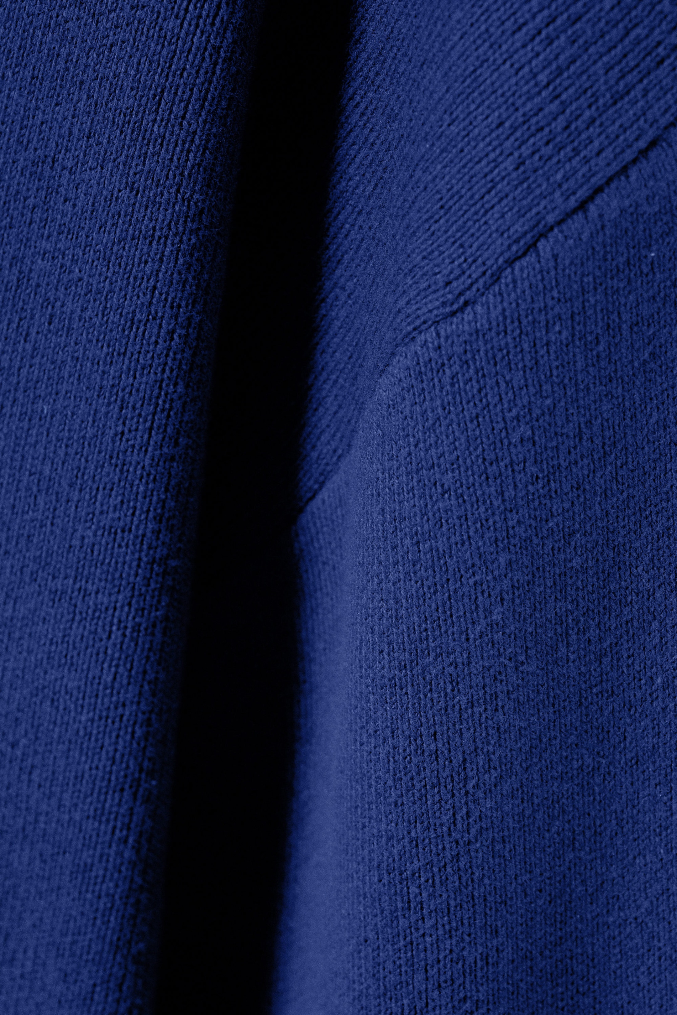 Bright Blue - Boxy Knitted Cotton Sweater - 5