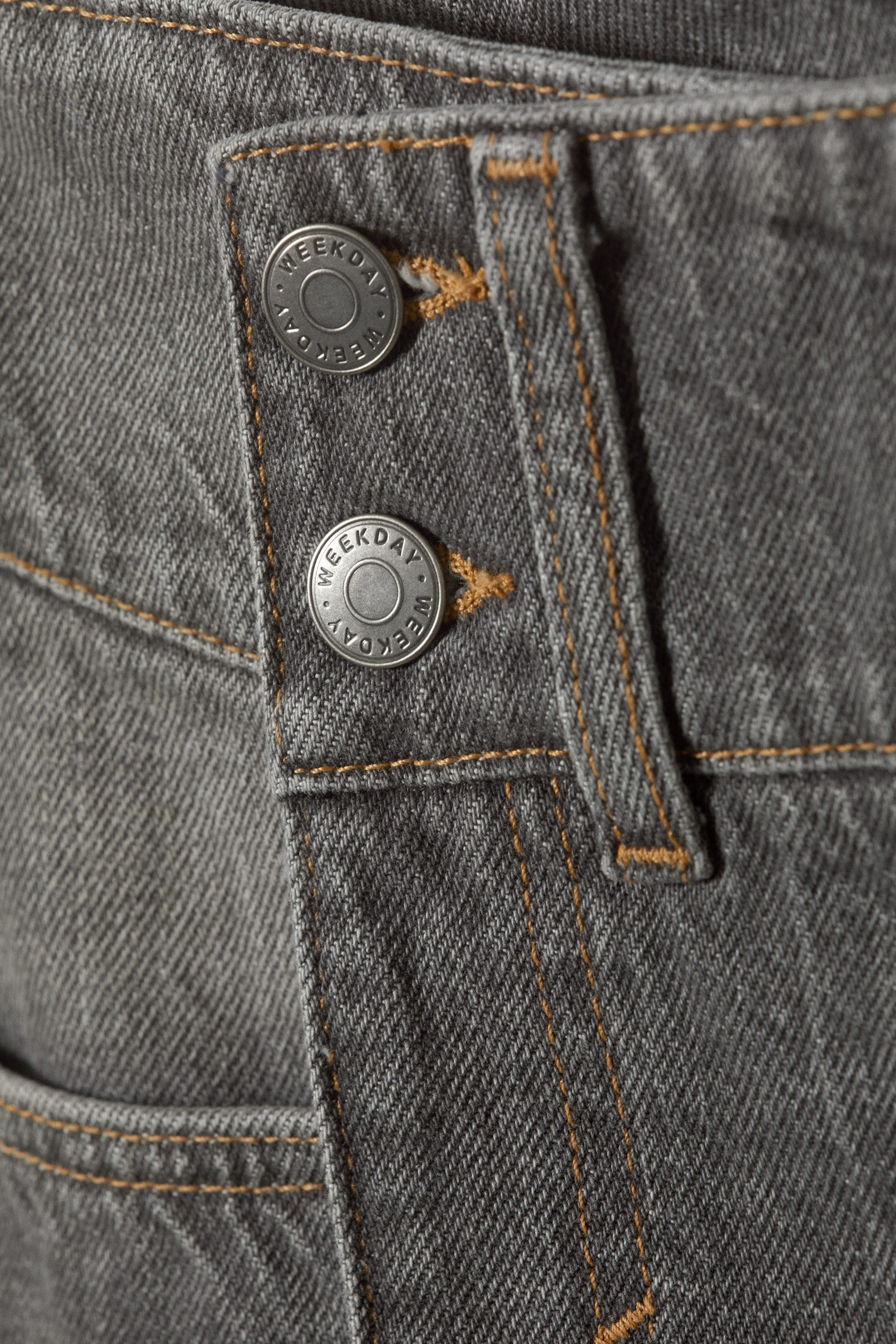 Washed Grey - Fox Mini Denim Skirt - 1