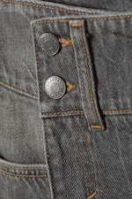 Washed Grey - Fox Mini Denim Skirt - 1