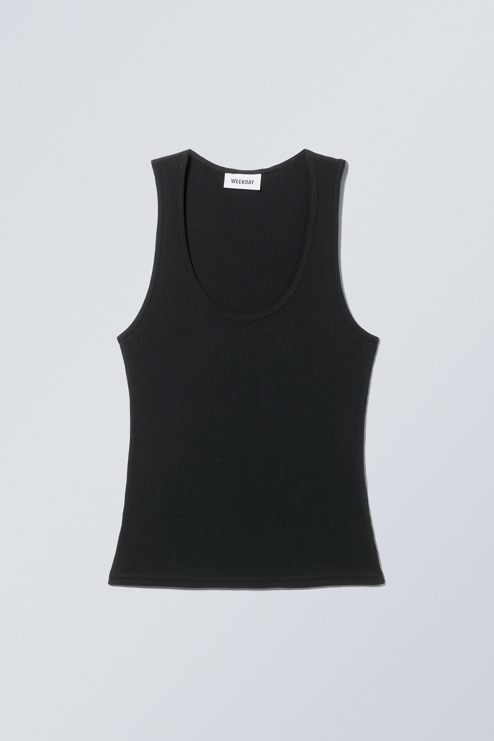 トップス Cotton ribbon tank Black トップス Cotton ribbon tank Black TANK TOP WITH INK IN BLACK