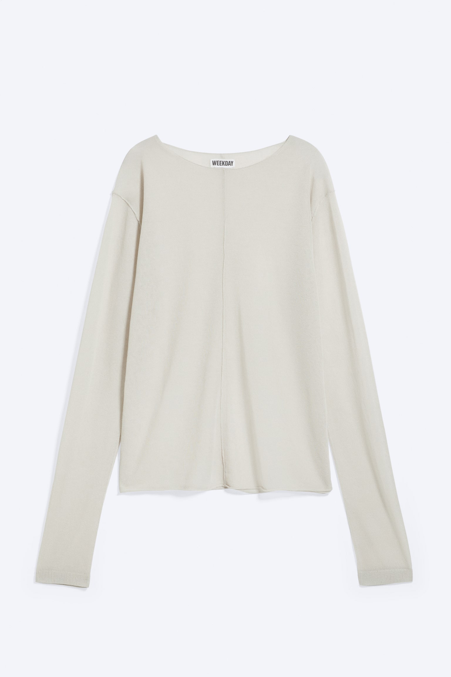 Løstsiddende transparent strikket sweater - Lys støvet gråbrun/Dark Grey/Stribet mørkegrå