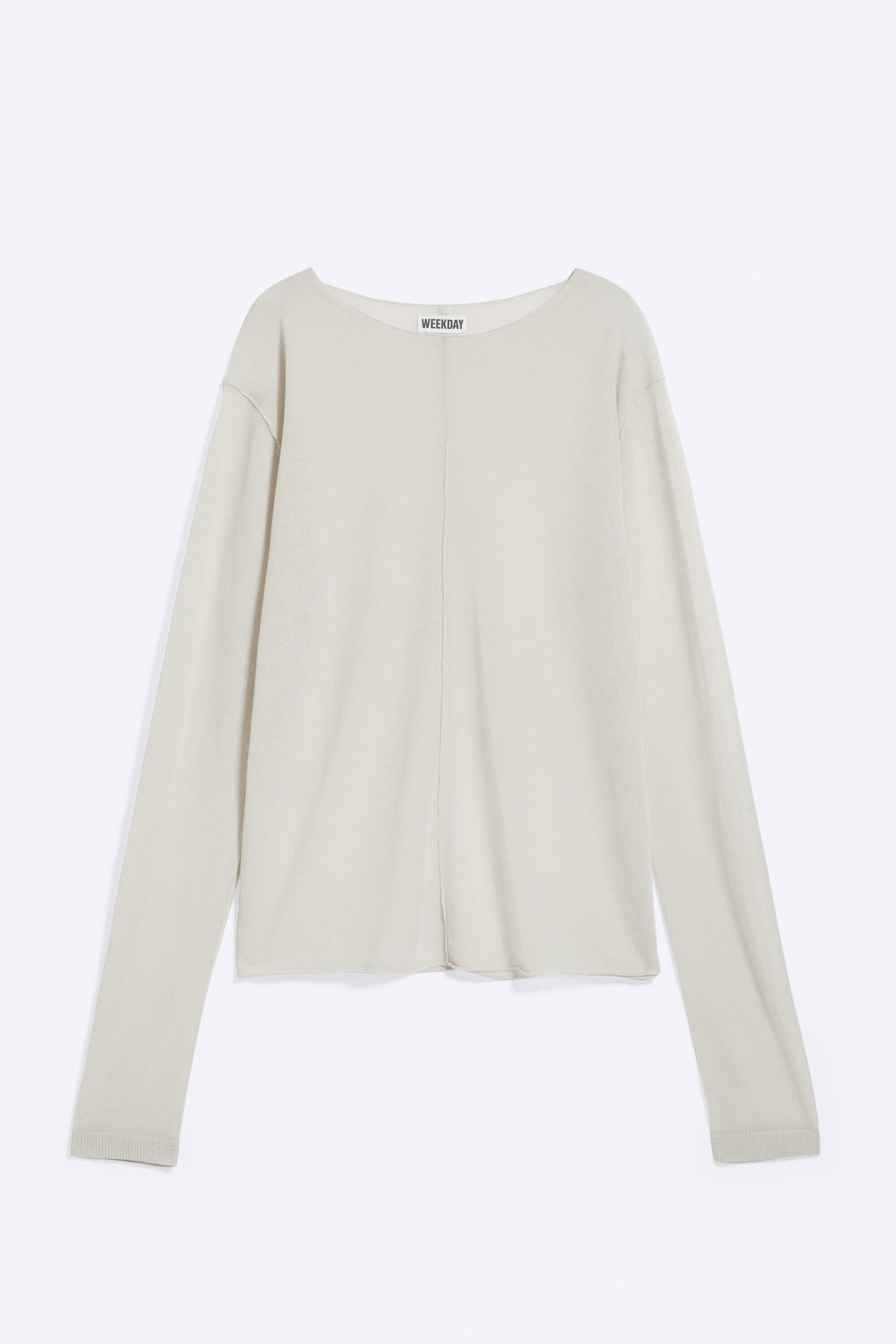 Taupe cendré clair - Pull ample confectionné en maille transparente - 0