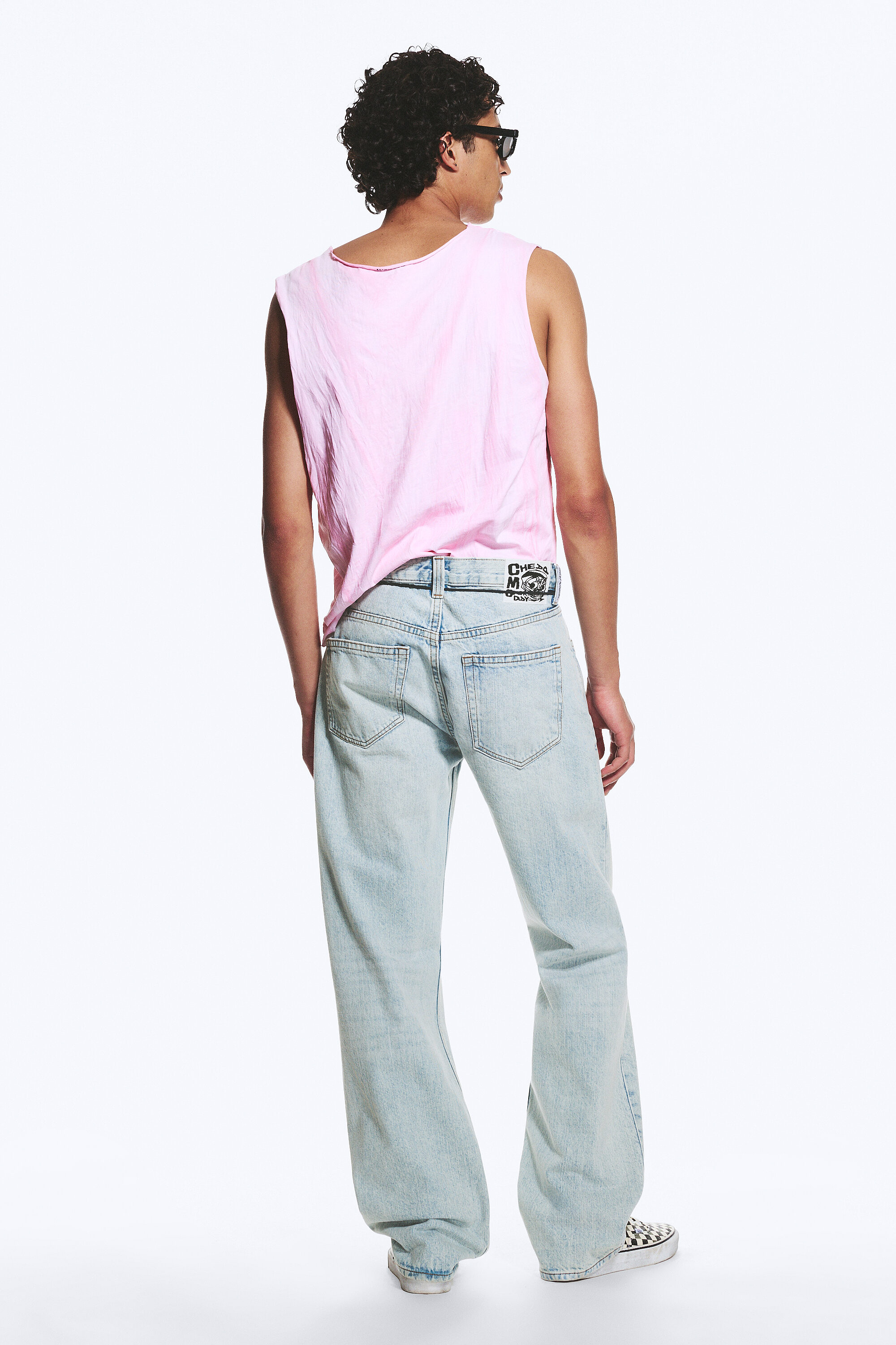 anti unisex low waist regular straight jeans - Light Blue | Cheap