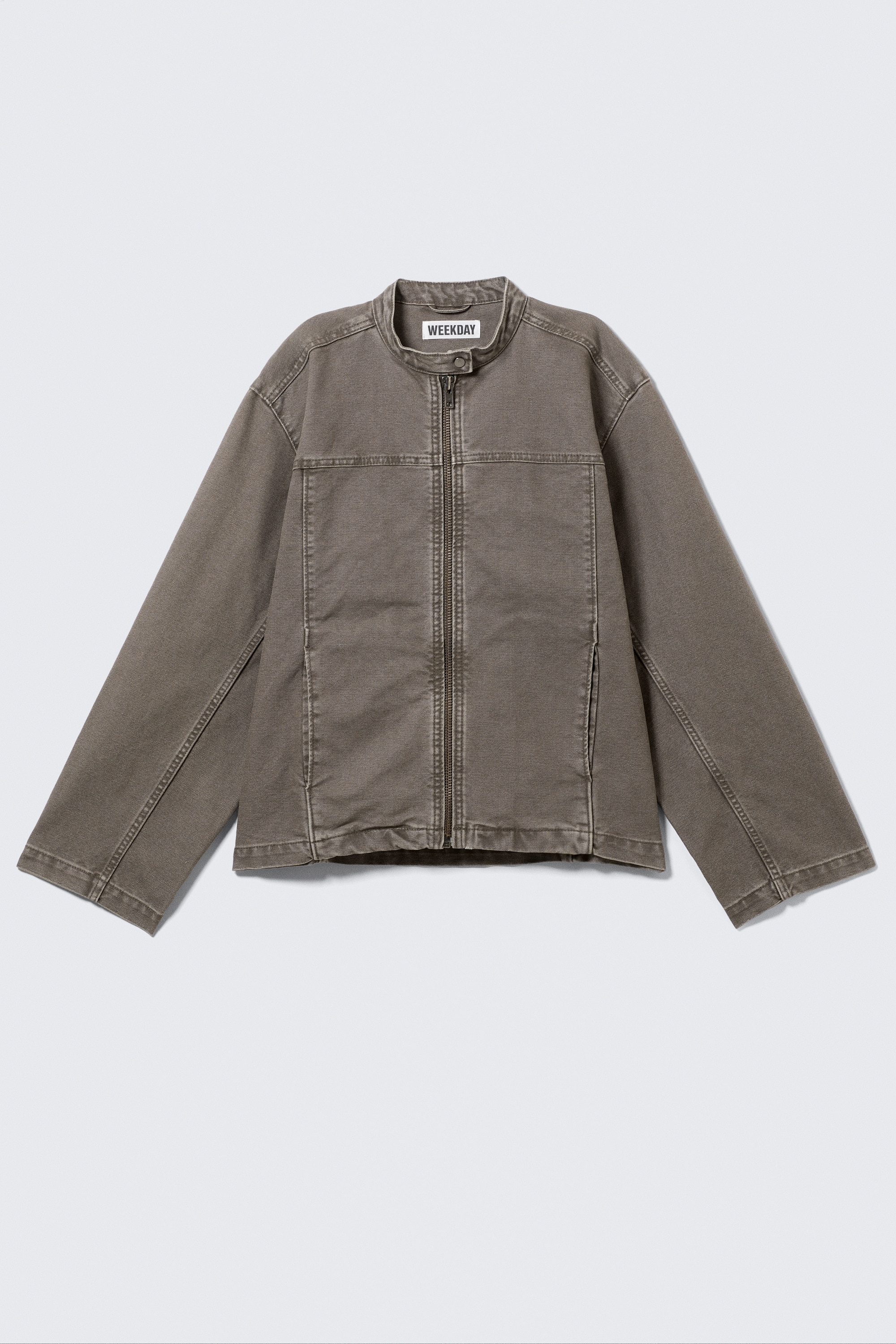 Giacca Oversize in canvas lavato - Grigio/Nero