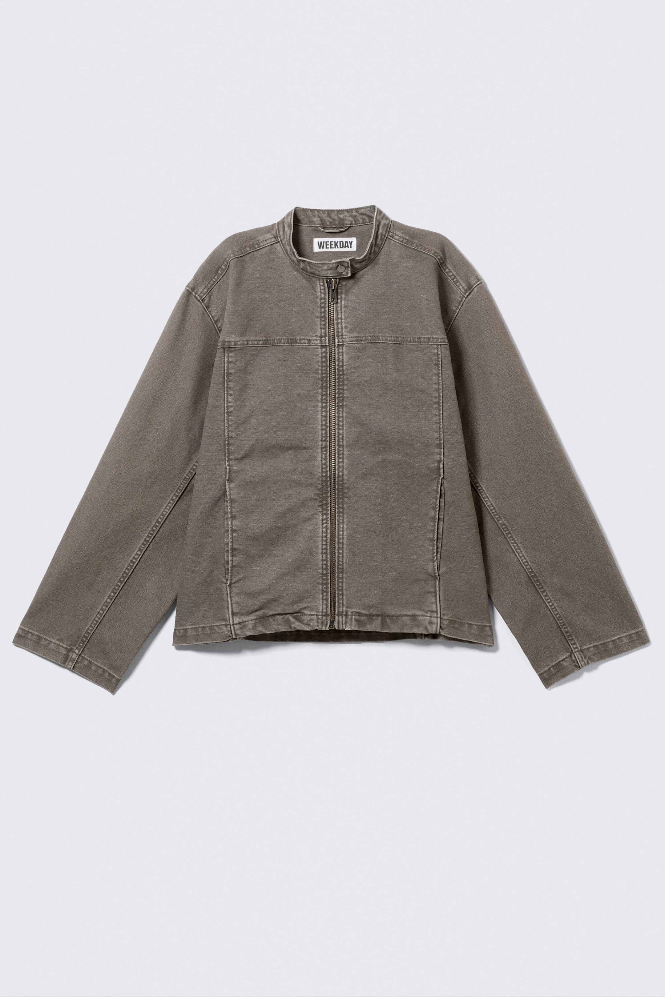 Grå - Oversized Washed Canvas Jacket - 5