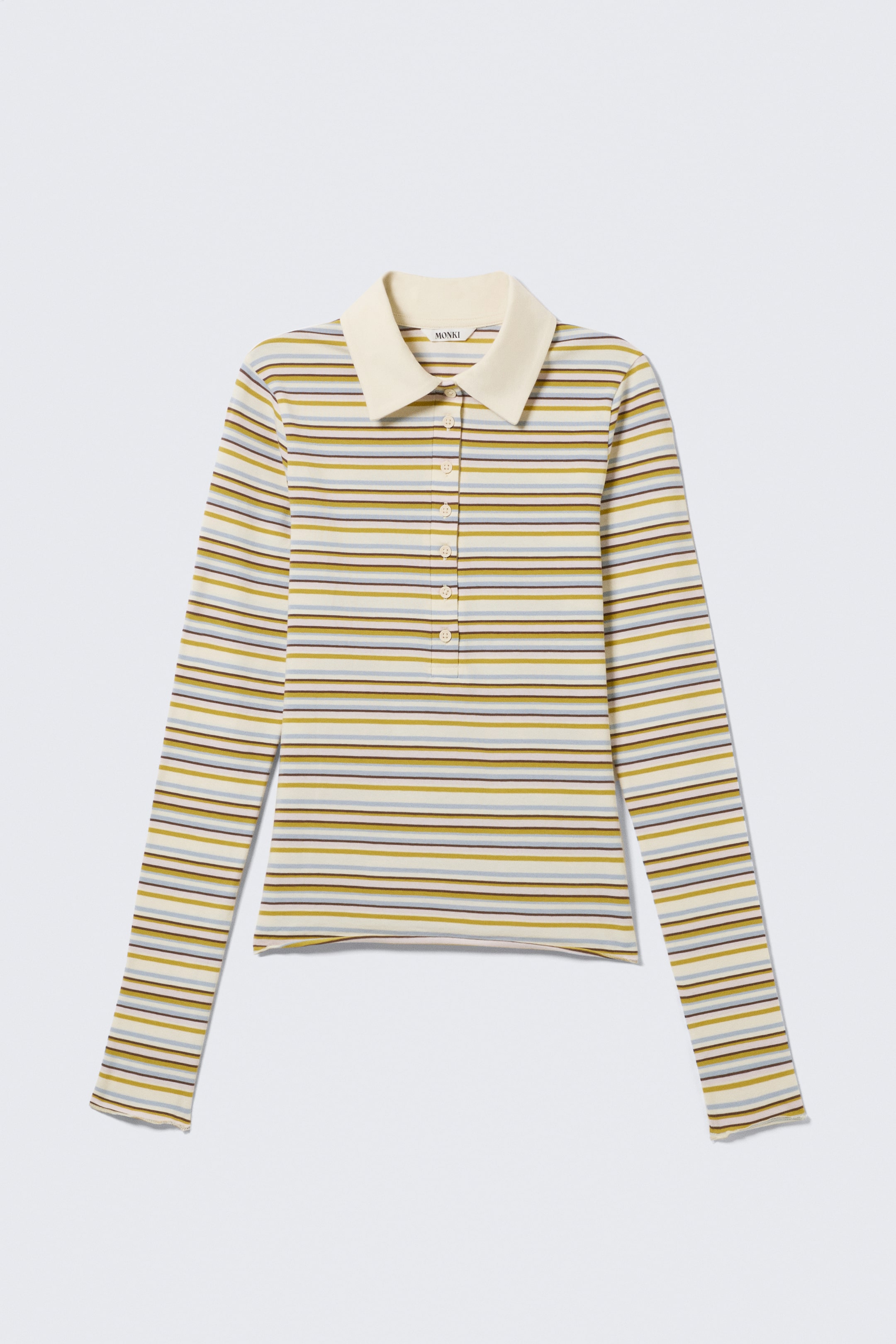 Zobrazit větší obrázek: Přiléhavé polotriko s dlouhým rukávem - žlutý multi pruh - ŽENY | H&M CZ 1