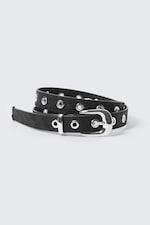 Noir - CEINTURE AVEC ŒILLETS EN MÉTAL - 1