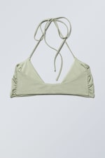 Light Dusty Khaki - Turn Halter Bikini Top - 1