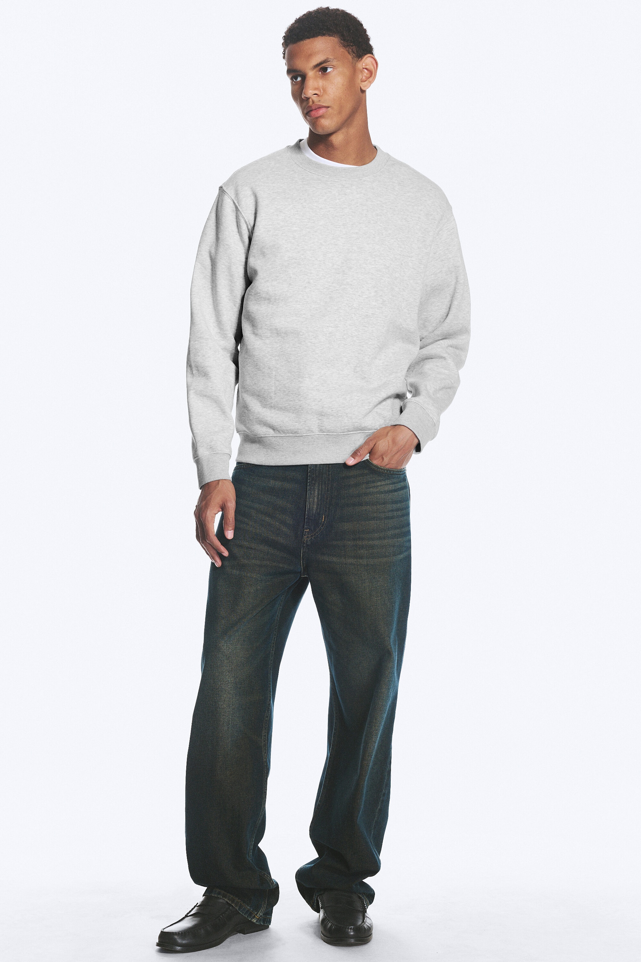 Grau meliert - Klassisches Sweatshirt - 2