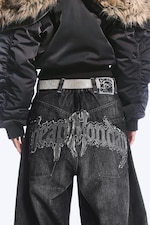 Hematite Black - Black - Dunno Way Unisex Low Rise Loose Barrel Jeans - 6