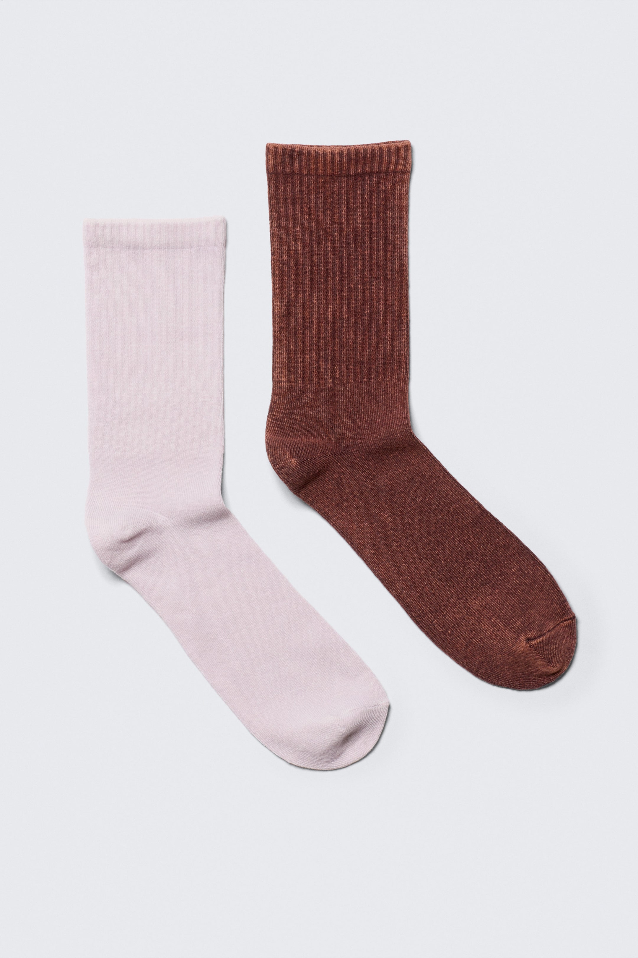 Rose clair/rouille - Lot de 2 chaussettes en coton lavé