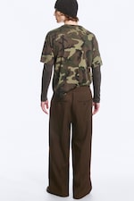 Dark Brown - Loose baggy pleated suit trousers - 8