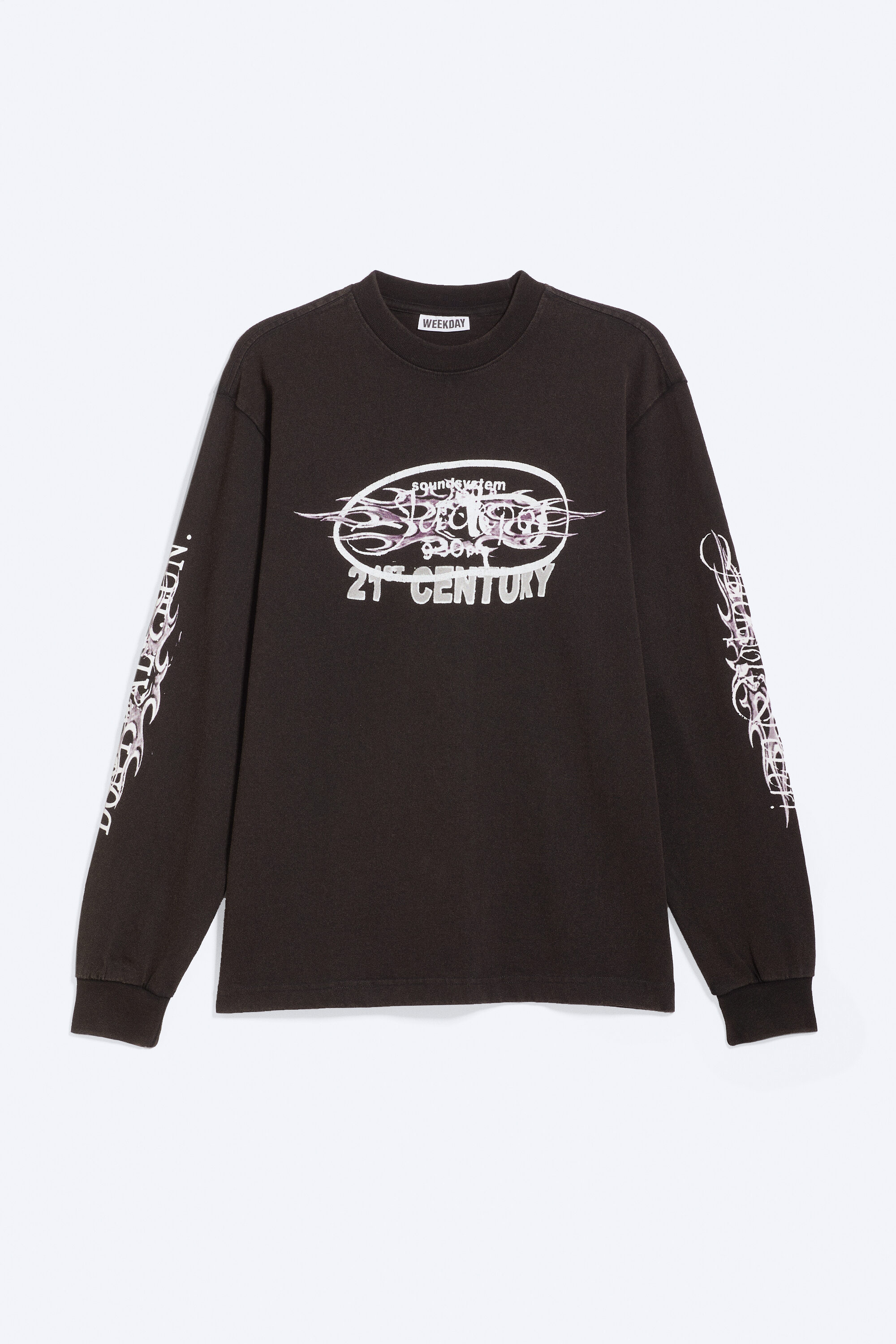 relaxed graphic long-sleeved t-shirt - Black | Weekday GB