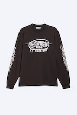 Schwarz - Lässiges Longsleeve mit Grafikdruck - 4