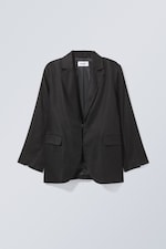 Black - Nova Linen Blazer - 0