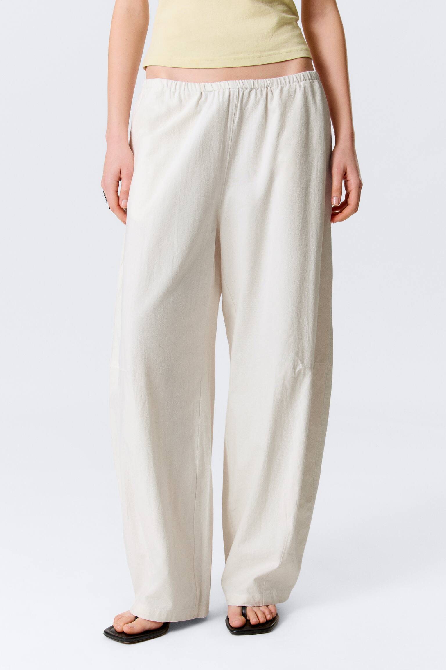 Pantalone a vita bassa - Beige chiaro/Grigio - 6