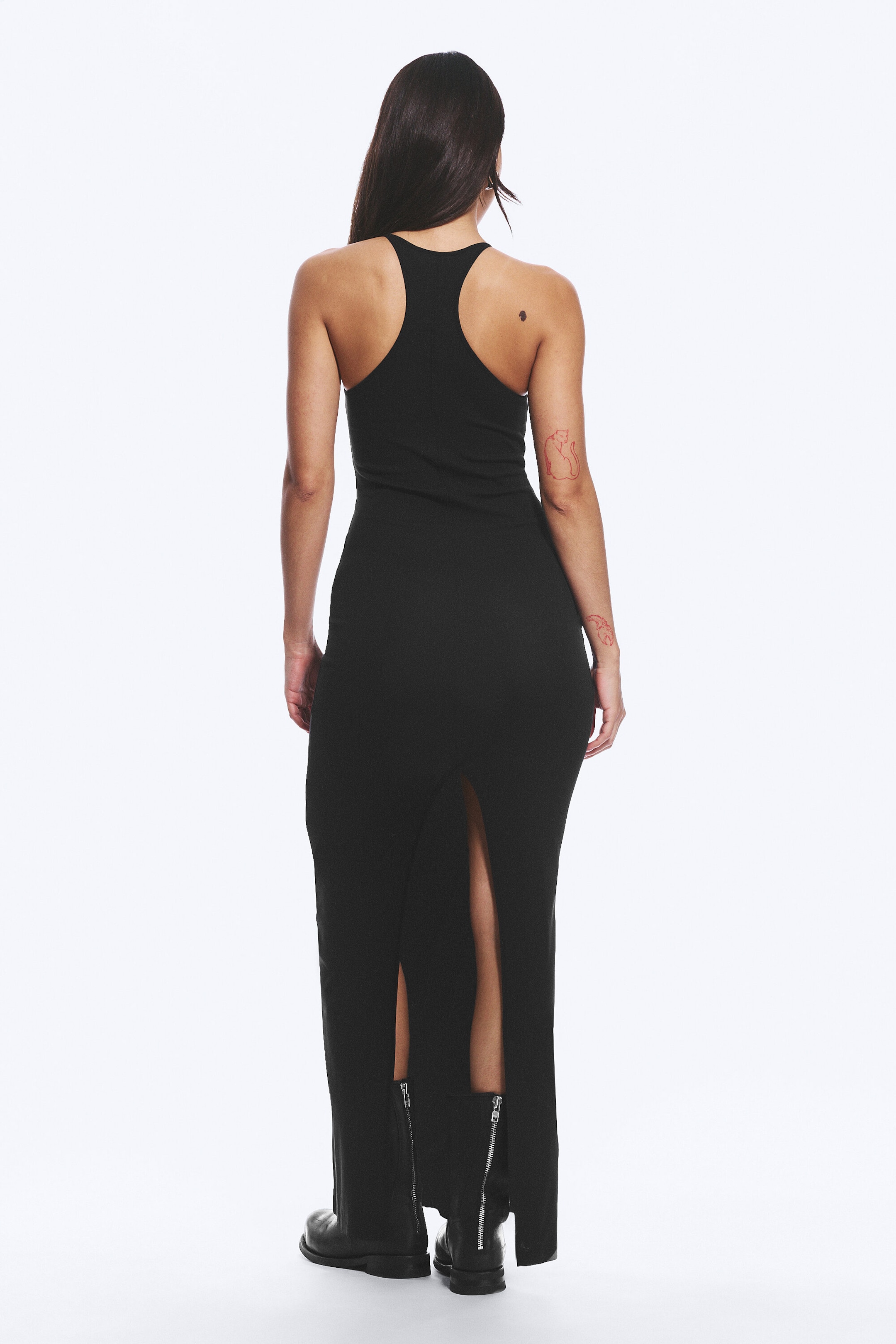 Black - Racerback Jersey Maxi Dress - 3