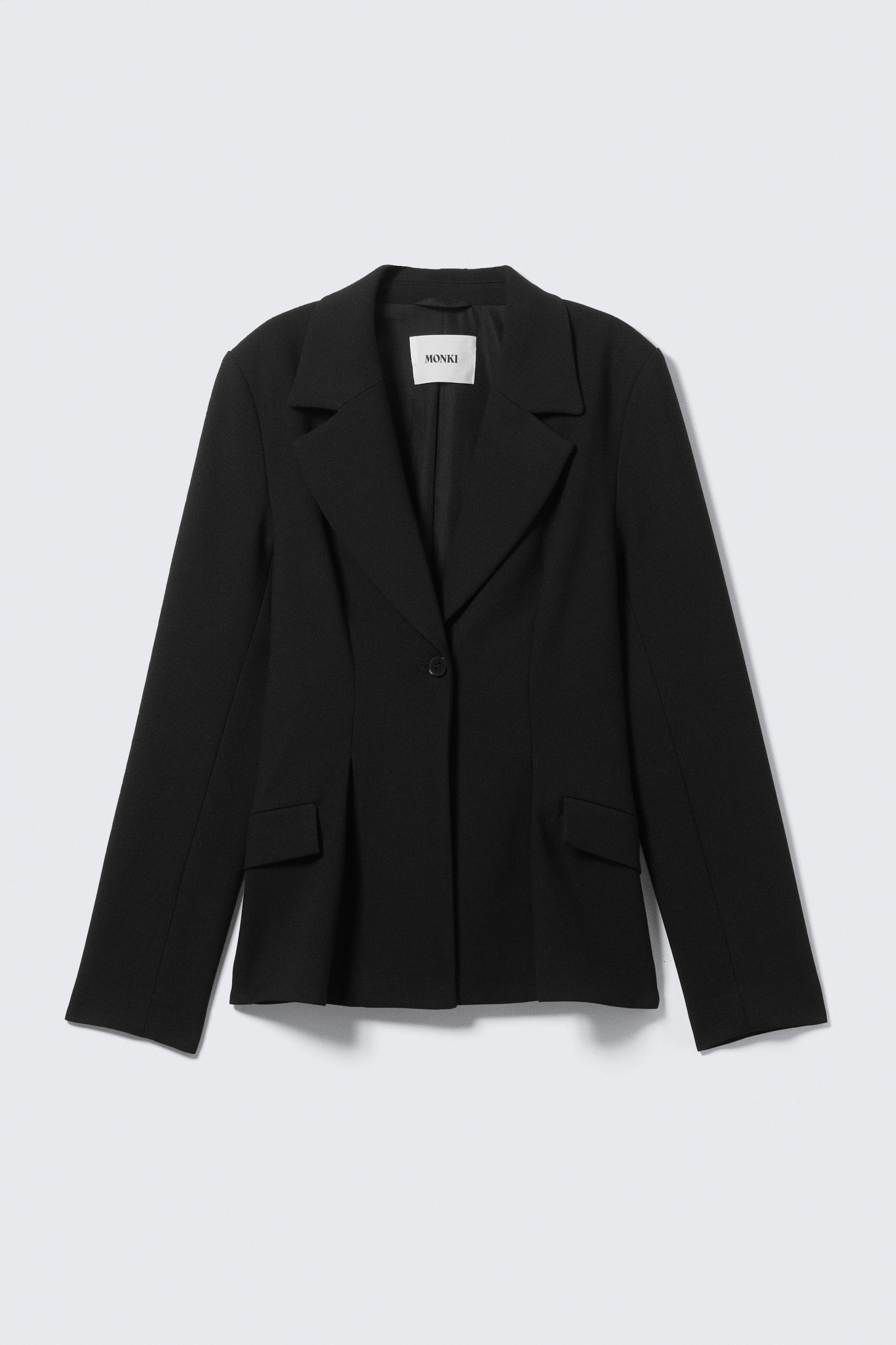 Black - Fitted Single-Breasted Blazer - 5
