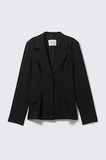 Black - Fitted Single-Breasted Blazer - 5