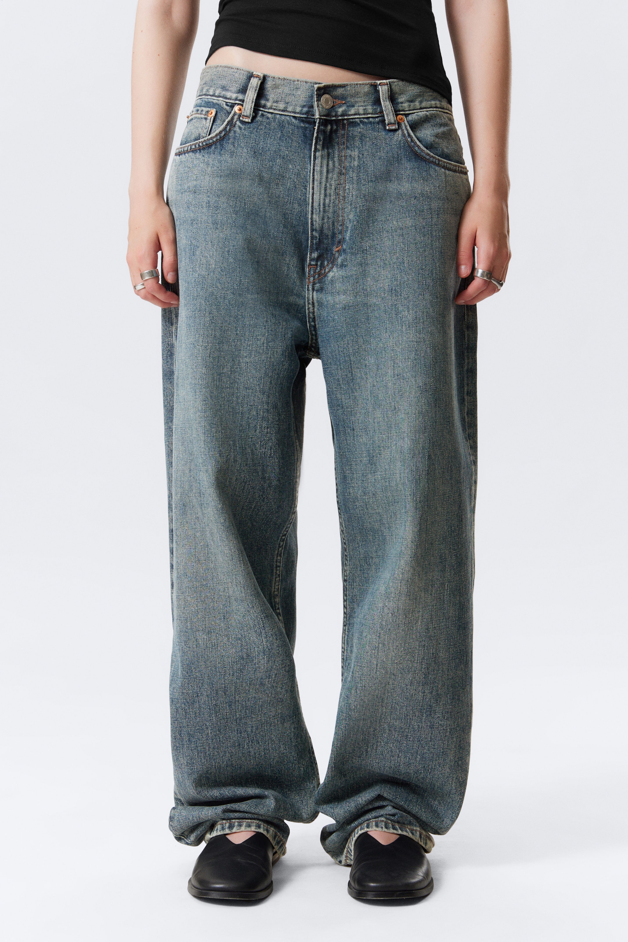 Zobacz większy obraz: Dżinsy Galaxy Loose Straight Leg - Second Blue - Blue - ON | H&M PL 3