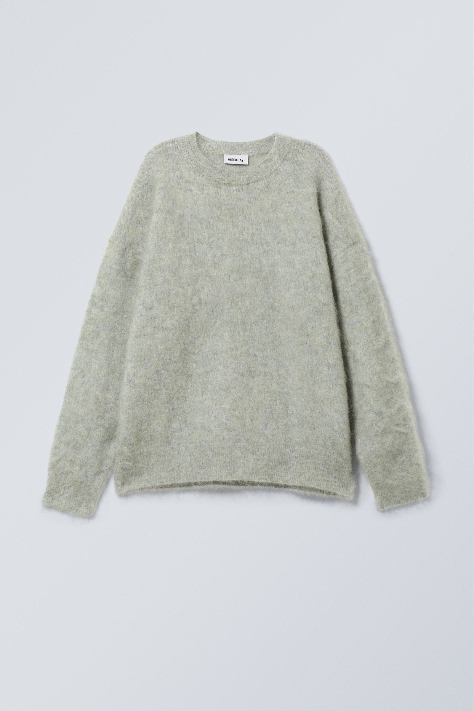 oversized knitted mohair blend sweater - Sage Green | Weekday WW