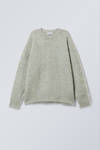 oversized knitted mohair blend sweater - Sage Green | Weekday WW