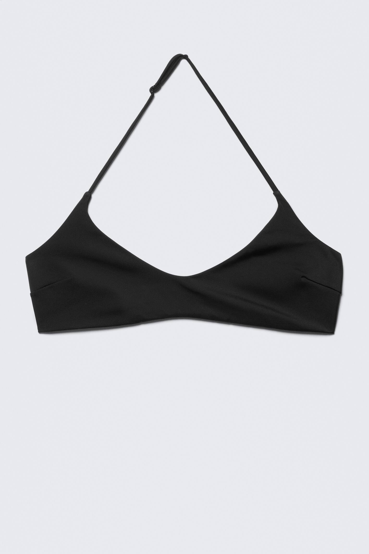 Minimalistický bikiny top za krk - Černá/Tmavě zelená/Tmavě hnědá - 2