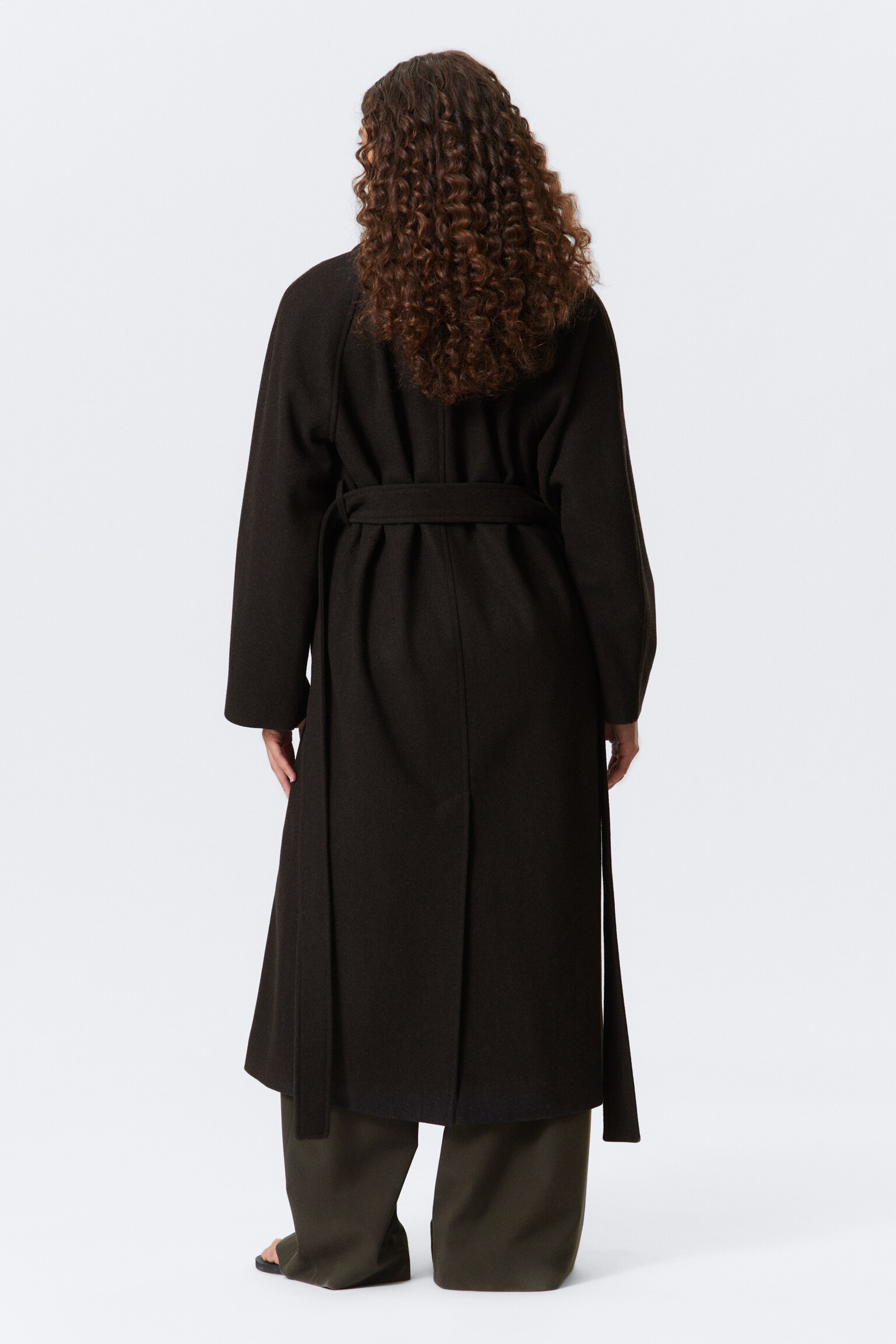 Kia Oversized Wool-Blend Double-Breasted Coat - Dark Brown Melange/Black/Dark Grey Melange/Light Beige - 3