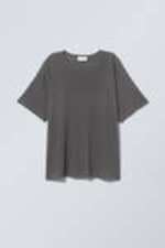 Dark Grey - Boxy Relaxed T-shirt - 0