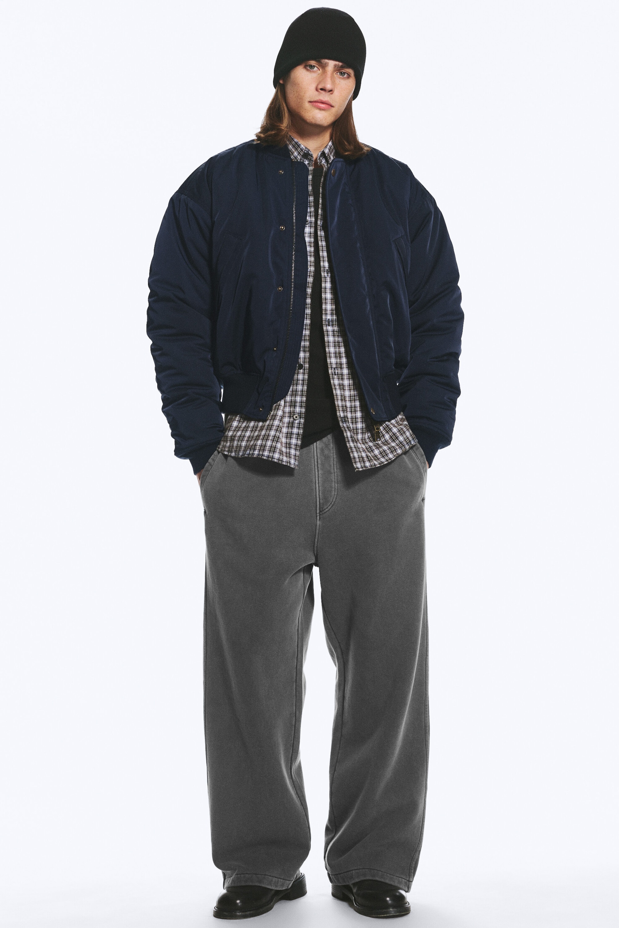 Dark Blue - Relaxed bomber jacket - 2