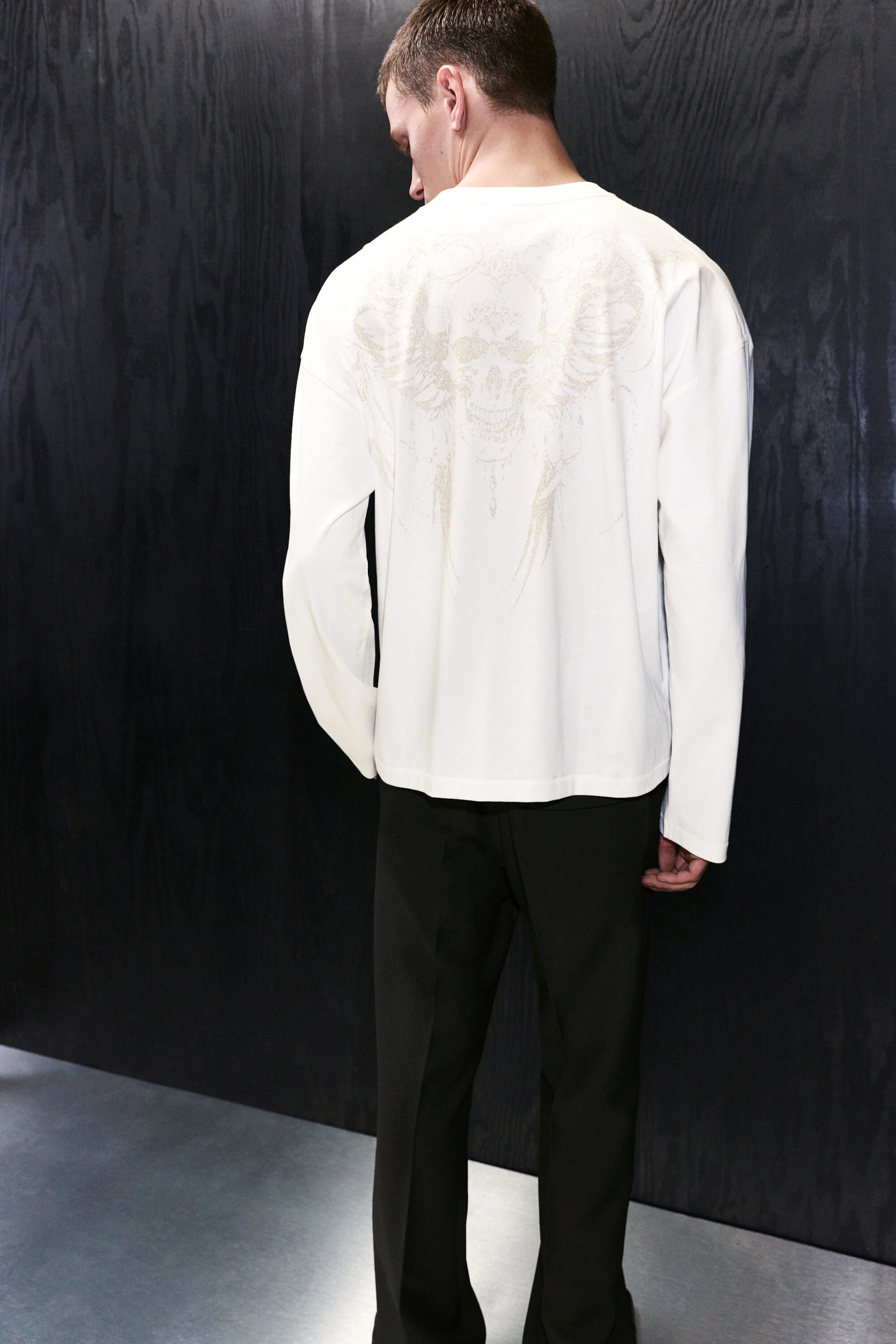 White - Lucky Skeleton - Oversized Longsleeve mit Grafikprint - 0