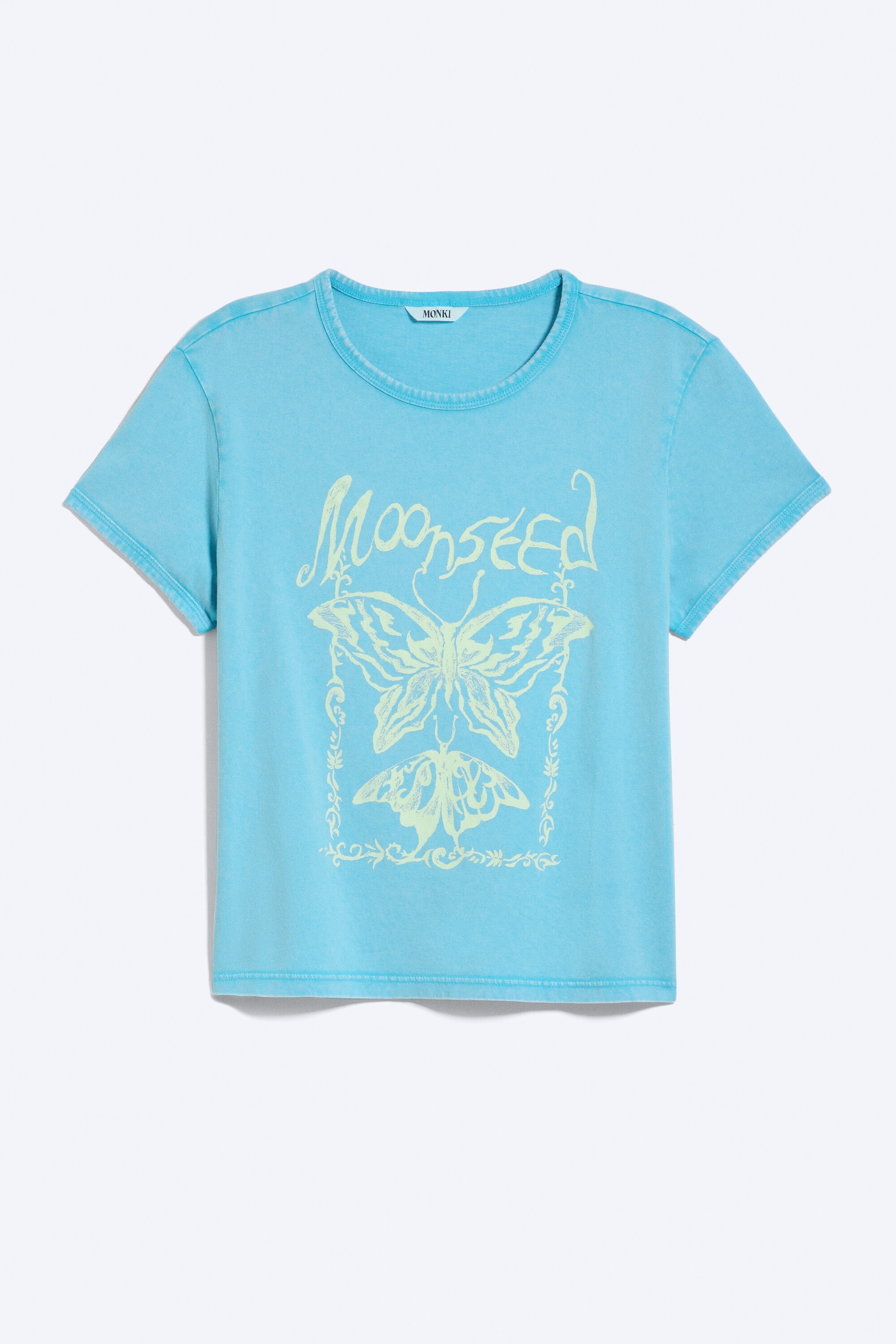 rosabel printed baby tee - Turquoise - Butterfly | Monki WW