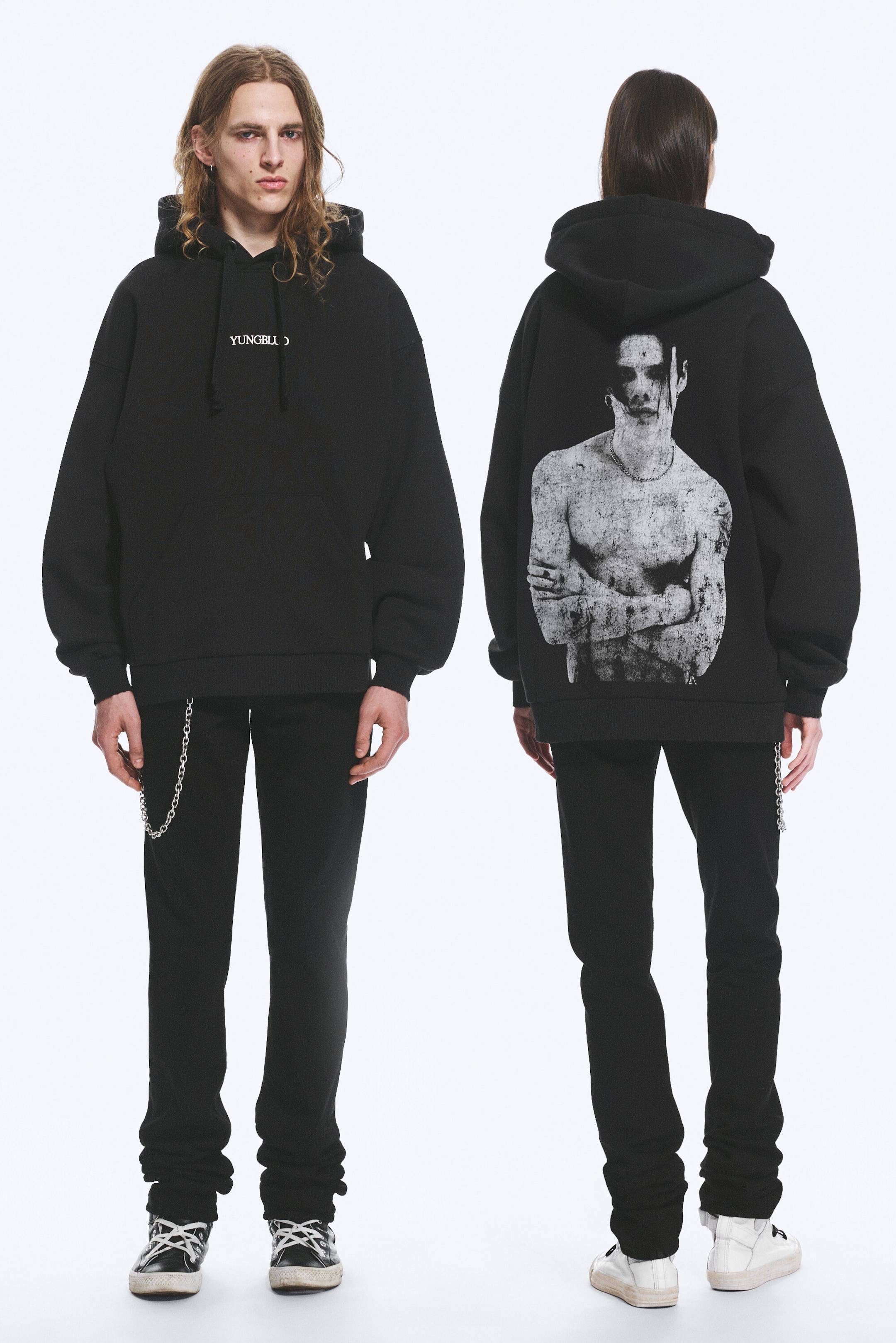 Off-black - Yungblud Printed Oversized Hoodie - 1