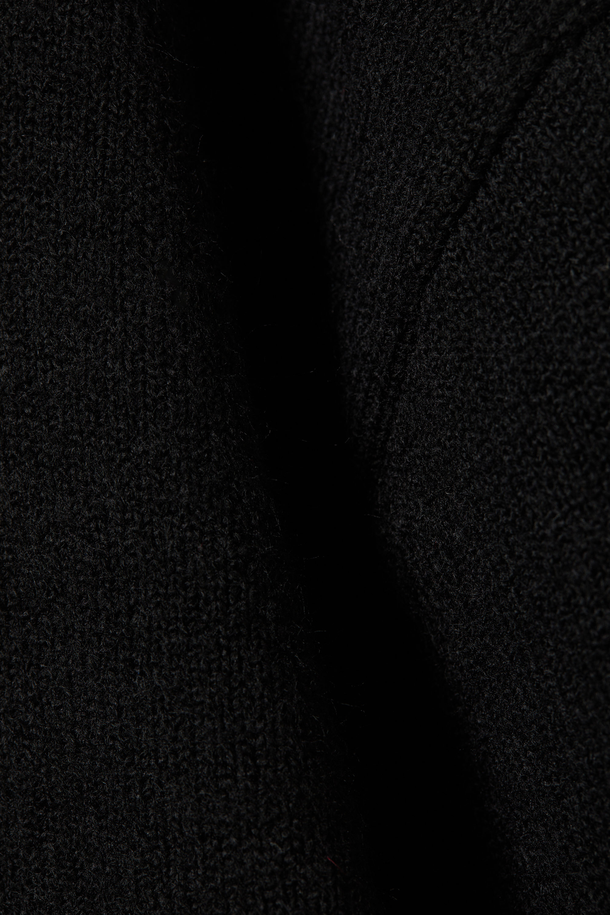 Black - Relaxed Knitted Hoodie - 3
